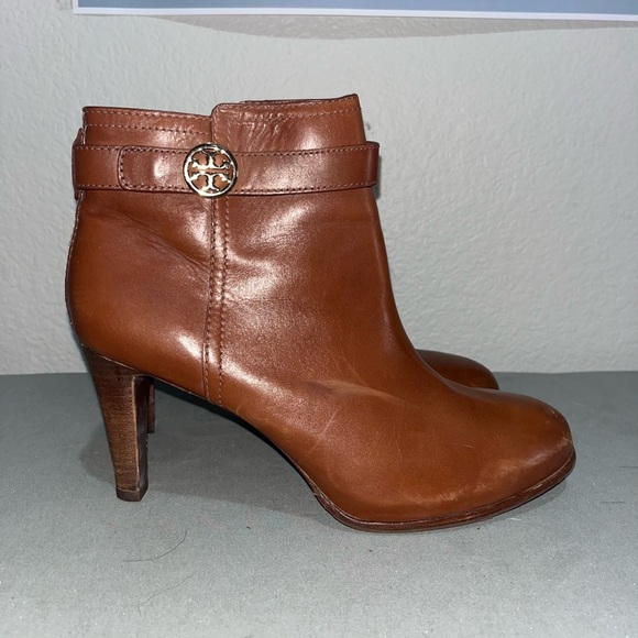 Tory Burch Brown Leather Booties - Picture 1 of 7